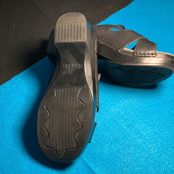 DANSKO black leather sandals 38 7.5 8 - Picture 2 of 3